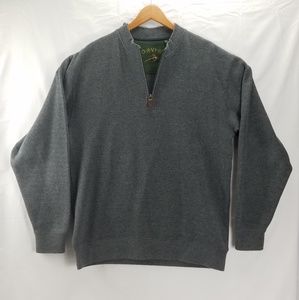 Orvis Men's L 1/4 Zip Heavy Soft Cotton Sweater
